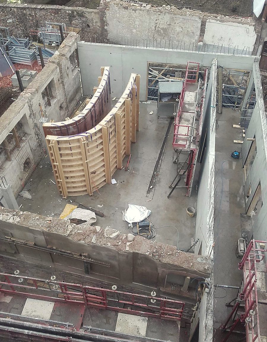Coffrage d’un voile en béton armé, EHPAD de Turckheim